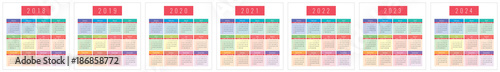 Calendar 2018, 2019, 2020, 2021, 2022, 2023, 2024, sunday