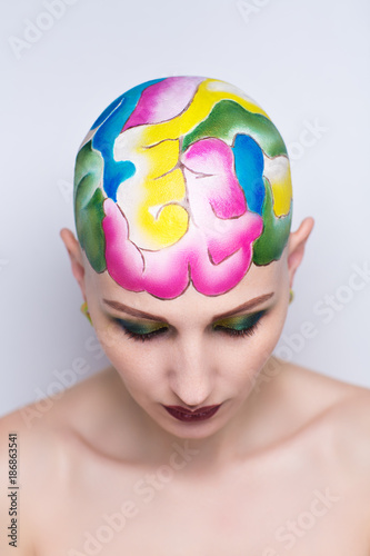 Принти на полотні beauty bald woman