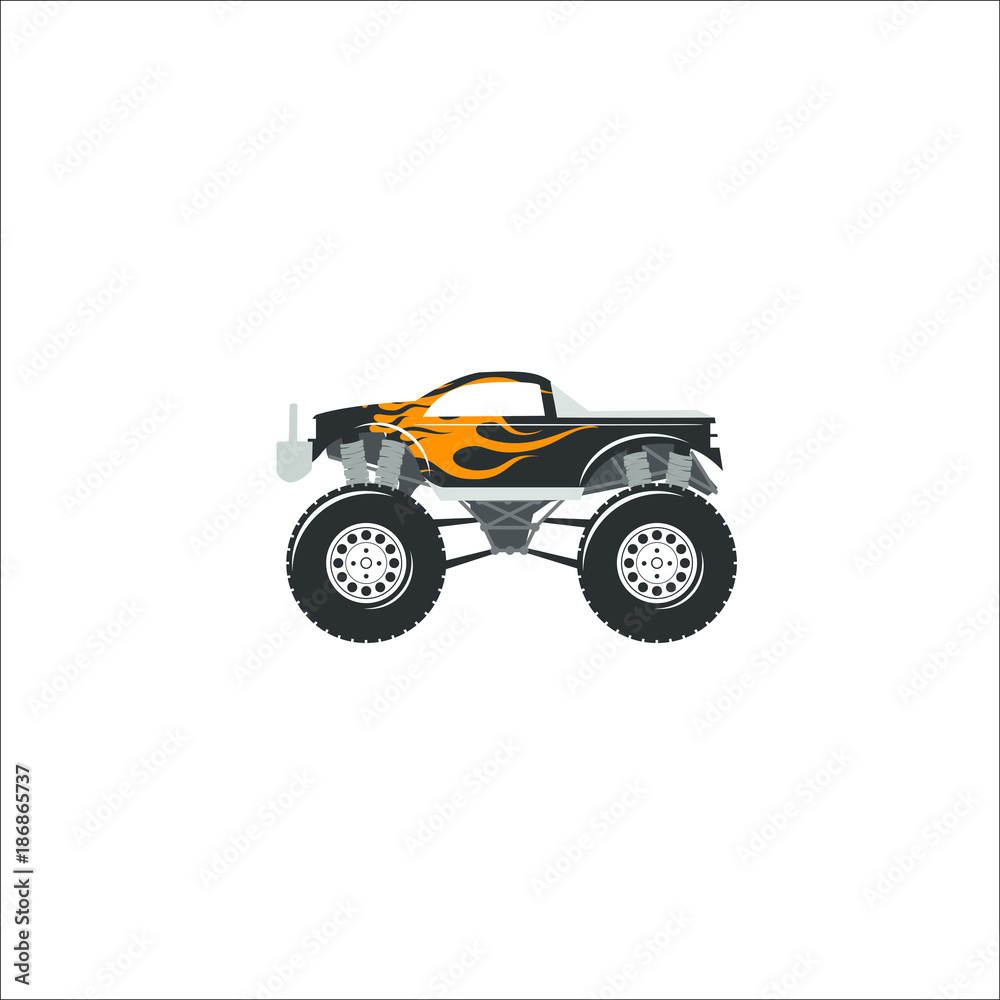 Monster truck icon.  Illustration