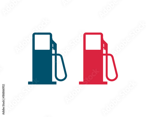 Red and Blue Vector Gas Station Symbol Icon