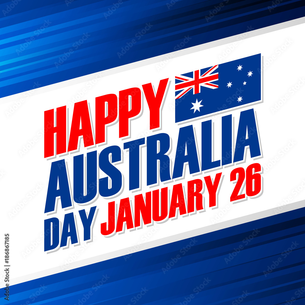 Happy Australia Day, january 26 greeting card. Vector Illustration.