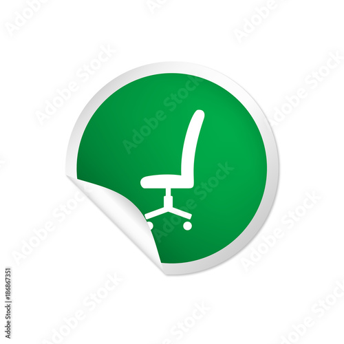 runder Sticker grün - Büro Stuhl
