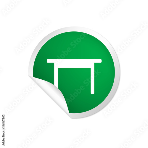 runder Sticker grün - Tisch