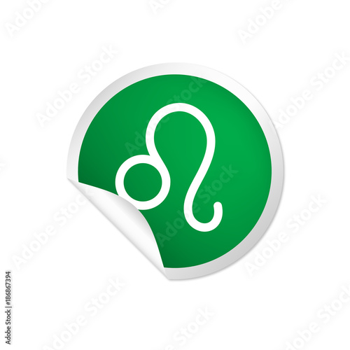runder Sticker grün - Sternzeichen - Löwe