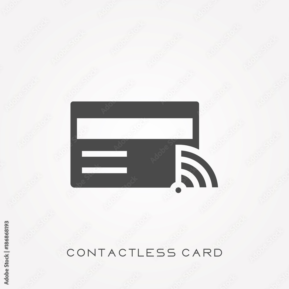 Silhouette icon contactless card Silhouette icon contactless card