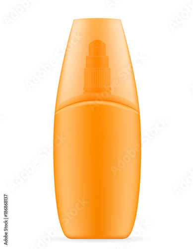sun cream lotion sunblock suntan in a plastic container packaging stock vector illustration