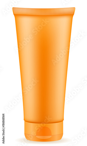sun cream lotion sunblock suntan in a plastic container packaging stock vector illustration