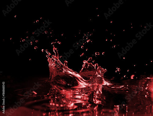 Red splash on a black