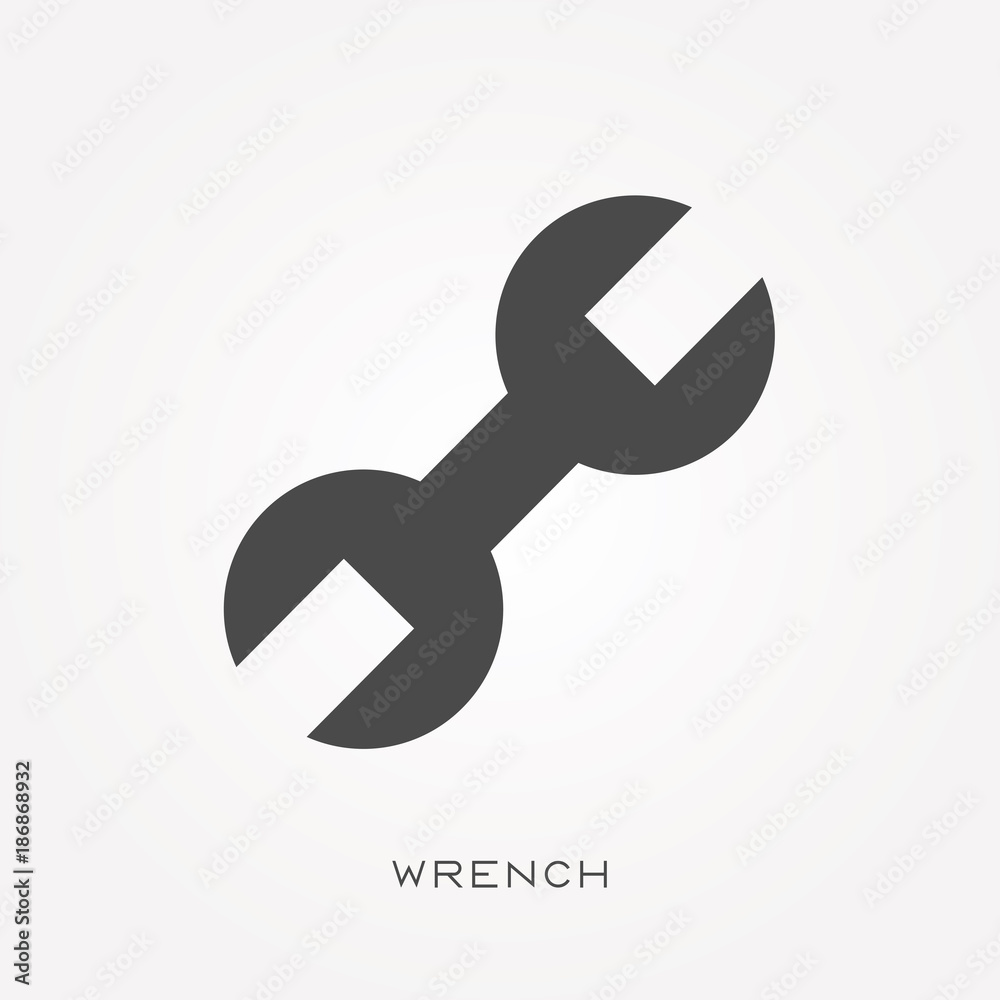 Silhouette icon wrench Silhouette icon wrench