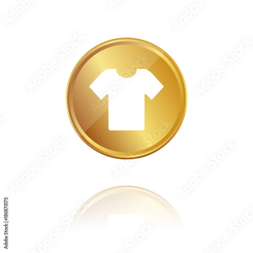 T-Shirt - Gold Münze mit Reflektion