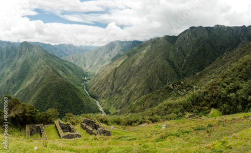 Intipata on the Inca trail, Inca, Huanuco, Peru, South America photo