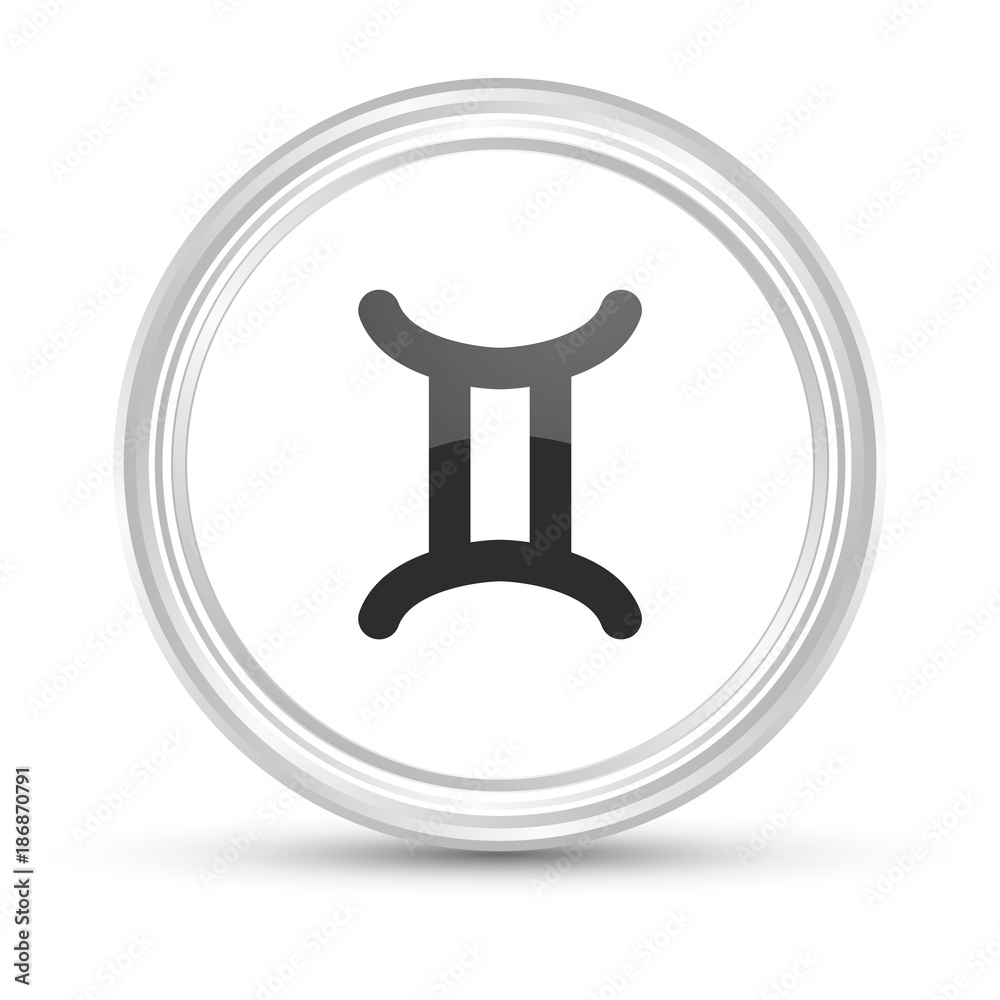 Weißer Button - Sternzeichen - Zwillinge Weißer Button - Sternzeichen - Zwillinge