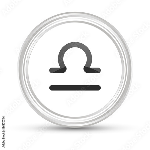Weißer Button - Sternzeichen - Waage