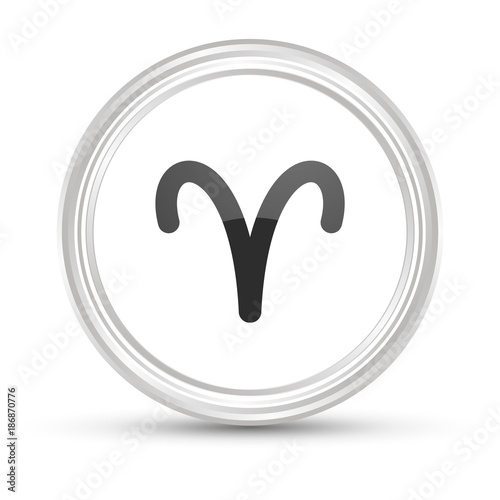Weißer Button - Sternzeichen - Widder
