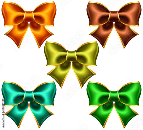 Holiday bows with gold edging
