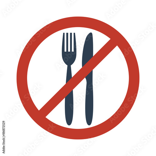 No Food Sign on white background.