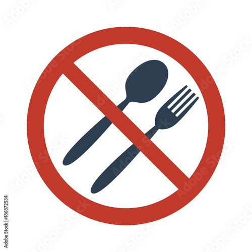 No Food Sign on white background.