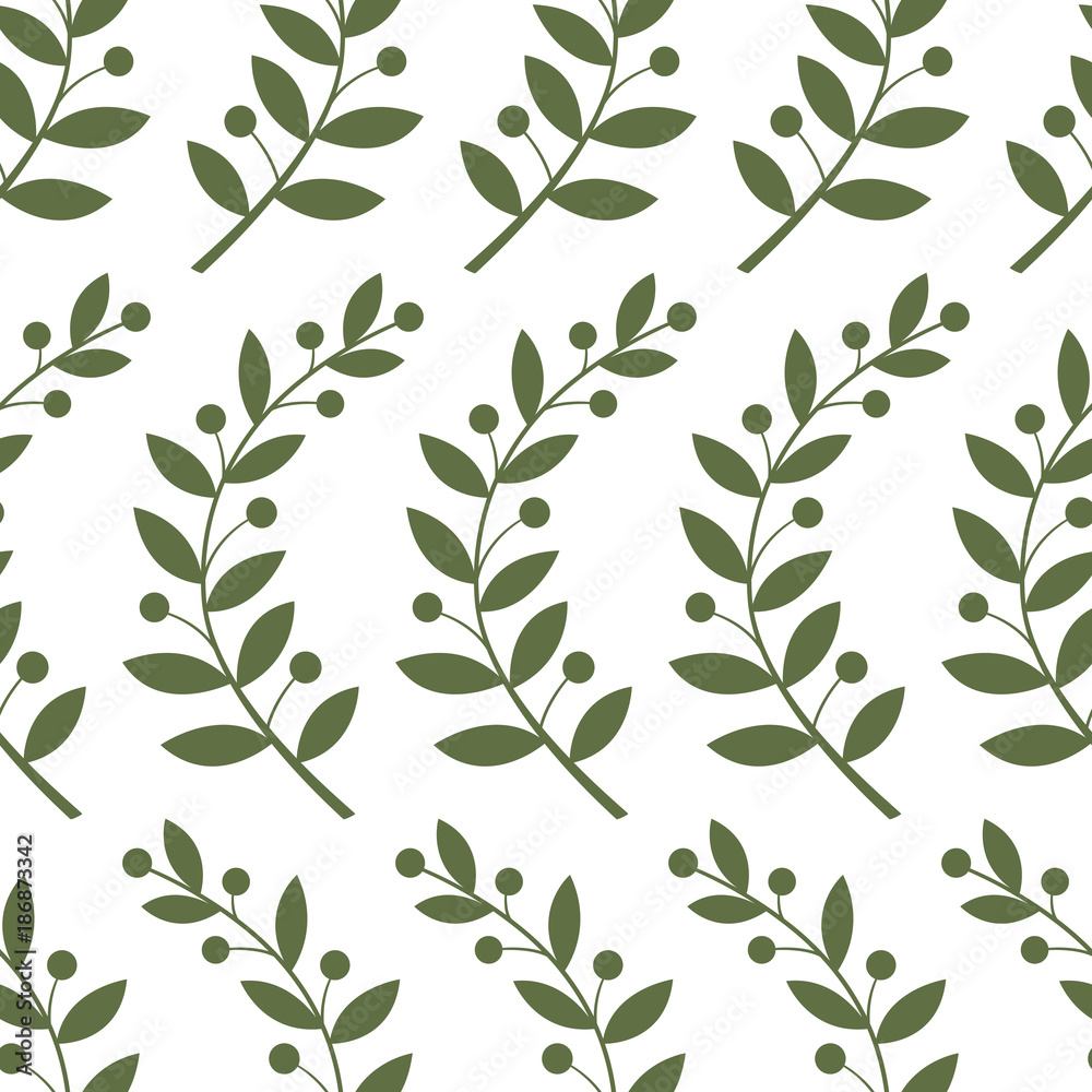 seamless pattern with laurel branches