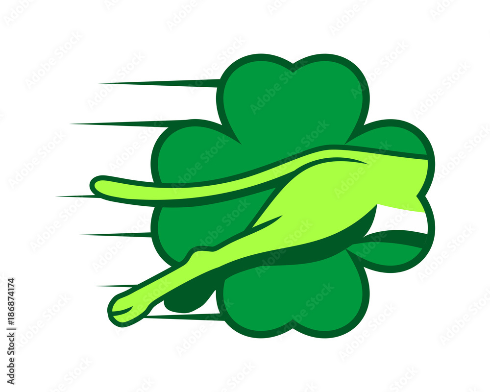 green clover leg foot leopard cheetah tiger jaguar beast animal image vector