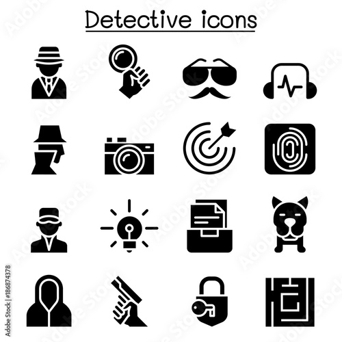 Detective icon set vector illustration graphic design