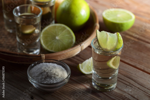 Tequila with salt and lime .