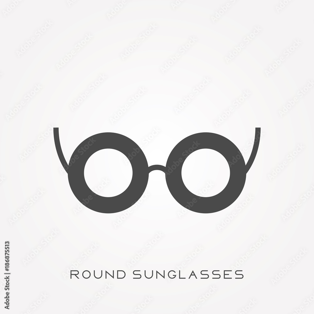 Silhouette icon round sunglasses Silhouette icon round sunglasses