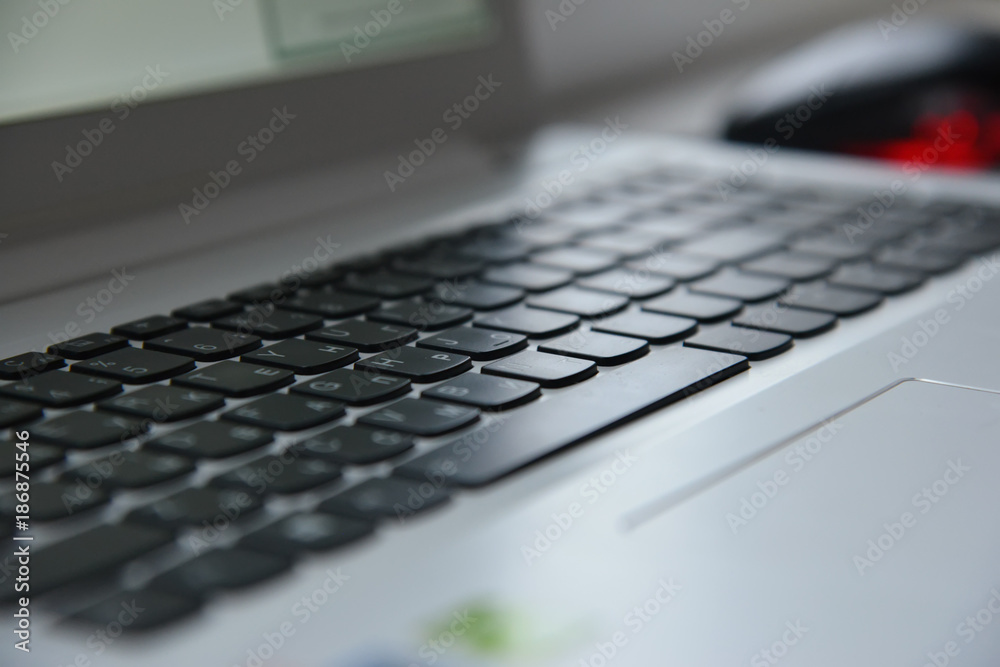 white laptop keyboard