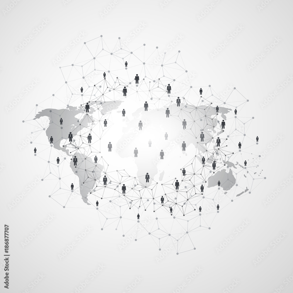 Fototapeta premium Networks - Business Connections - Social Media Concept Design
