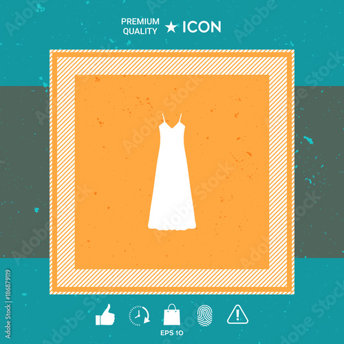 Long Dress, Evening dress, combination or nightie , the silhouette. Menu item in the web design