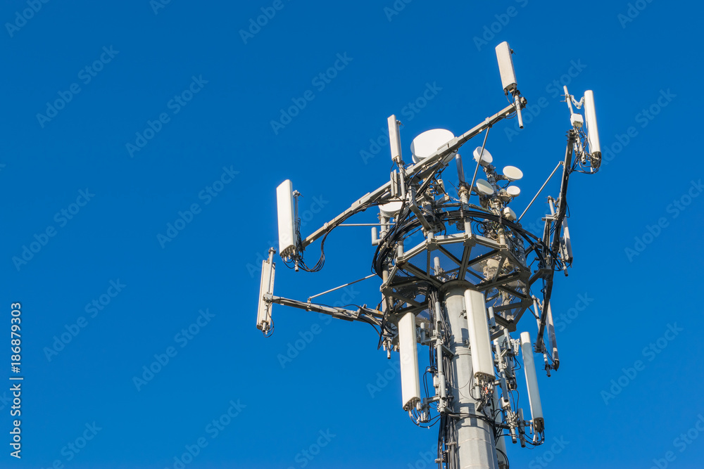 Telecommunication tower: Mobile phone antennas Telecommunication tower: Mobile phone antennas