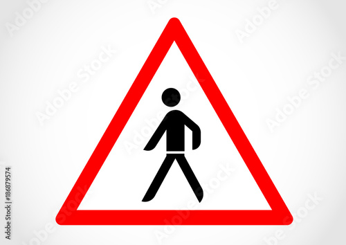 Pedestrian in road ahead