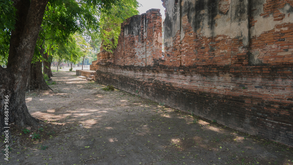 Ancient wall of temple (Generality in Thailand,any kind of art decorated in Buddhist church)