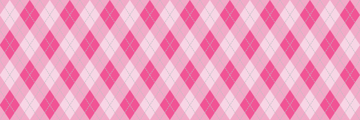 Pink Argyle Background Banner