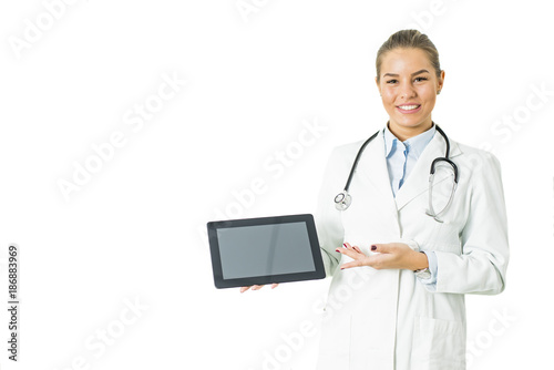 Pretty young female doctor ...