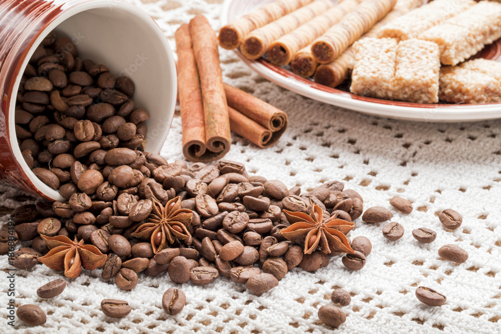 Coffee beans for background