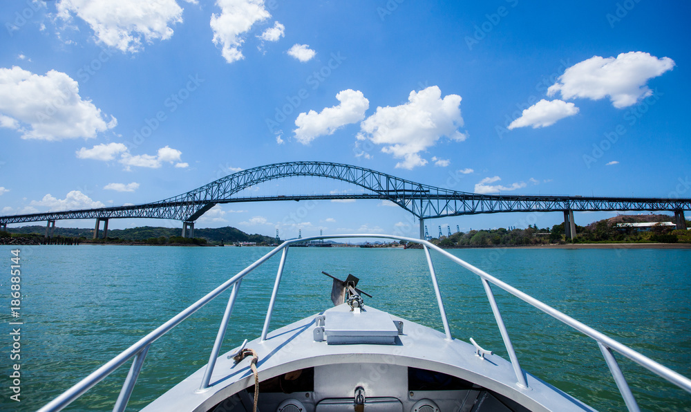 The Bridge of the Americas crosses the Pacific approach to the Panama Canal at Balboa