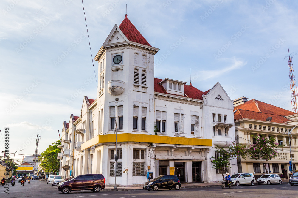 Obraz premium Typical Dutch colonial building in Surabya, East Java , Indonesia