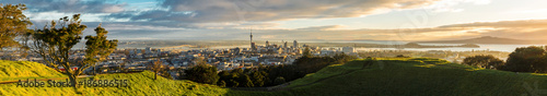 Panoramic view of Auckland city from Mt Eden Summit
