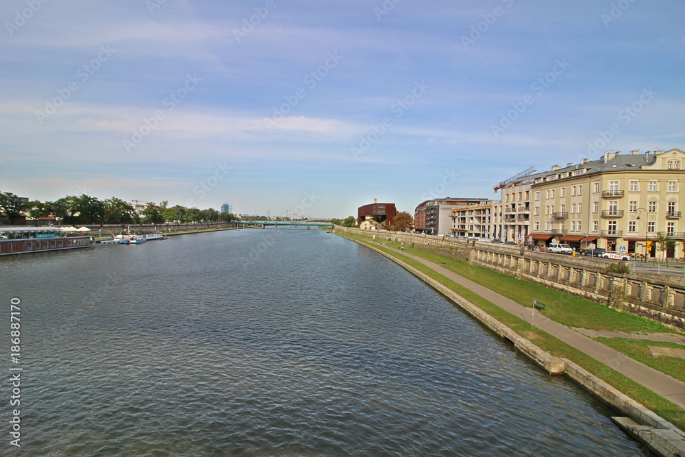 Obraz premium Vista de Podgórze, Cracovia, Polonia