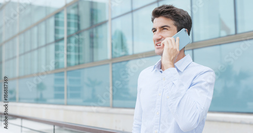 Businessman talk to cellphone