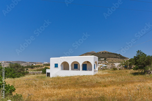 Rural landscape near town of Parikia, Paros island, Cyclades, Greece photo