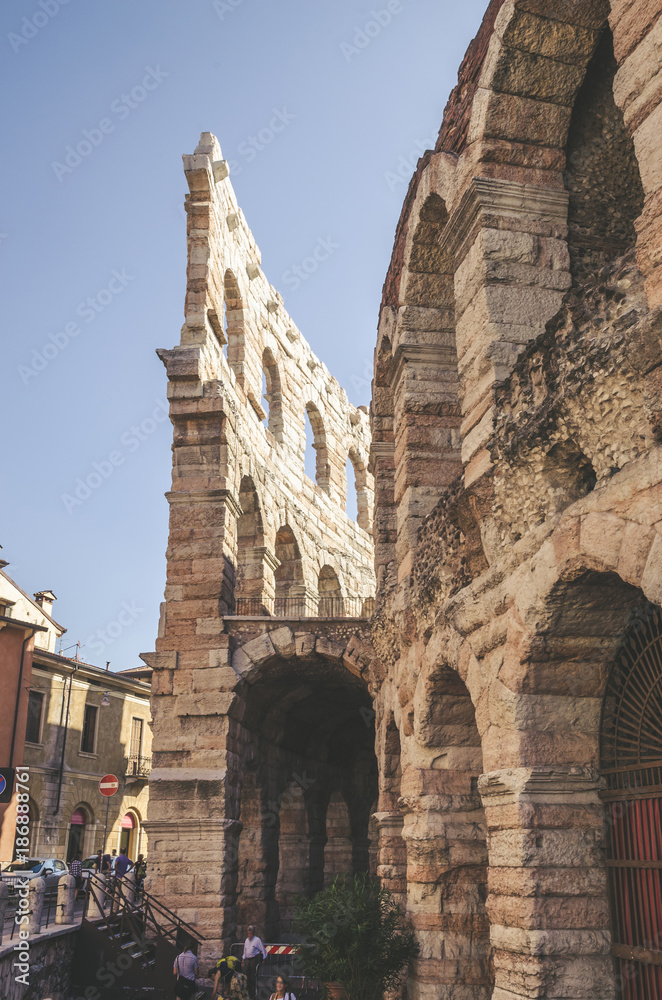 Verona amphitheatre (Roman Arena) in Verona, Veneto region, Italy.