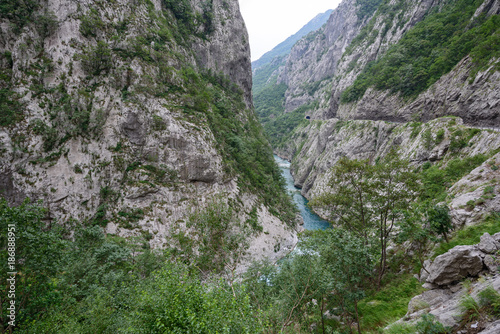 Scenic view of Moraca river Canyon from mountain road, Montenegro.