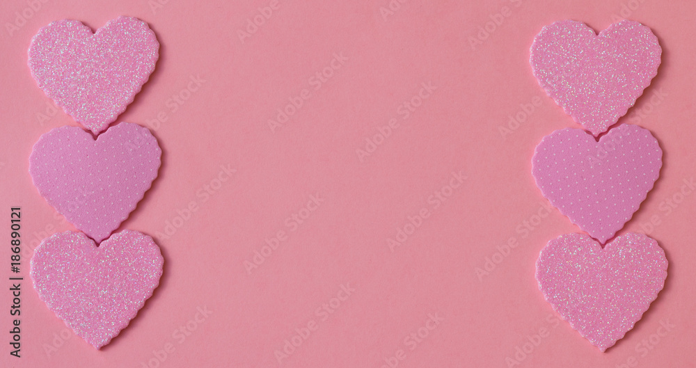 Bordure of hearts with copy space. Valentine's day background. Bordure of hearts with copy space. Valentine's day background.
