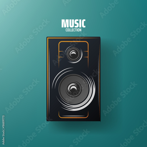 Speaker Music design concept. Audio Logo Sign vector illustration