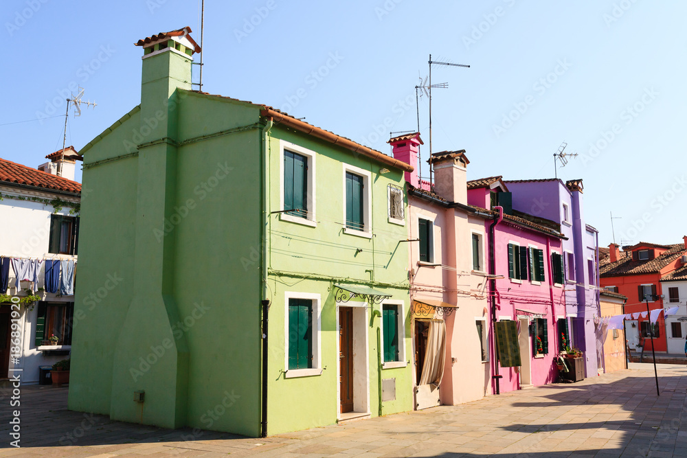 Traditional Burano colored houses, Venice