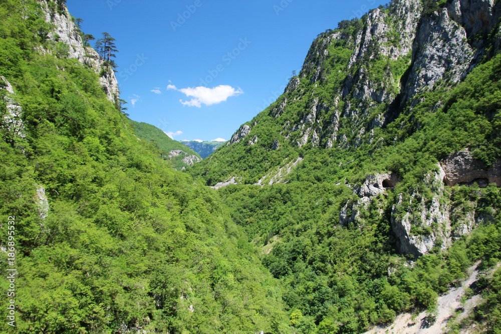 A canyon in Pluzine terrain, Montenegro