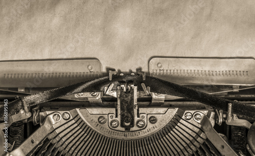 typewriter. sheet of paper. retro
