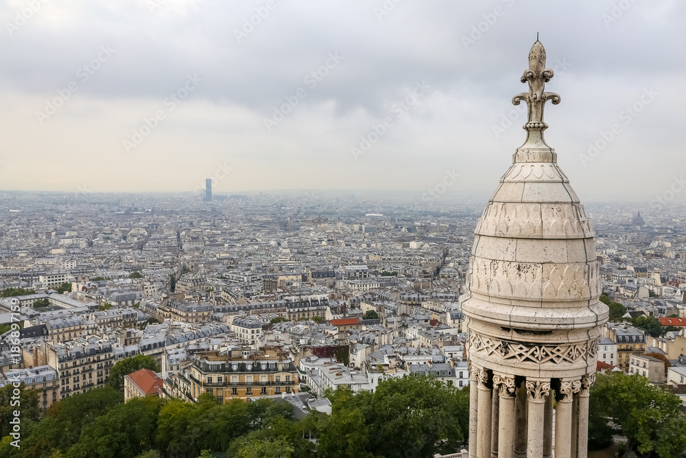Naklejka premium Paris View from Sacre Coeur Basilica