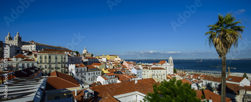 panorama view of alfama quarter, lisbon, portugal